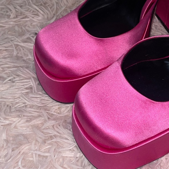 Versace pink satin platform pumps SZ 37 - Picture 6 of 15
